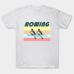 Sculling Double Rowing - Color No Border T-Shirt